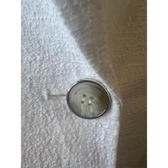 DIANE von FURSTENBERG DVF Gavyn Vest Cotton White Textured SingleButton Size 12 - Picture 3 of 10